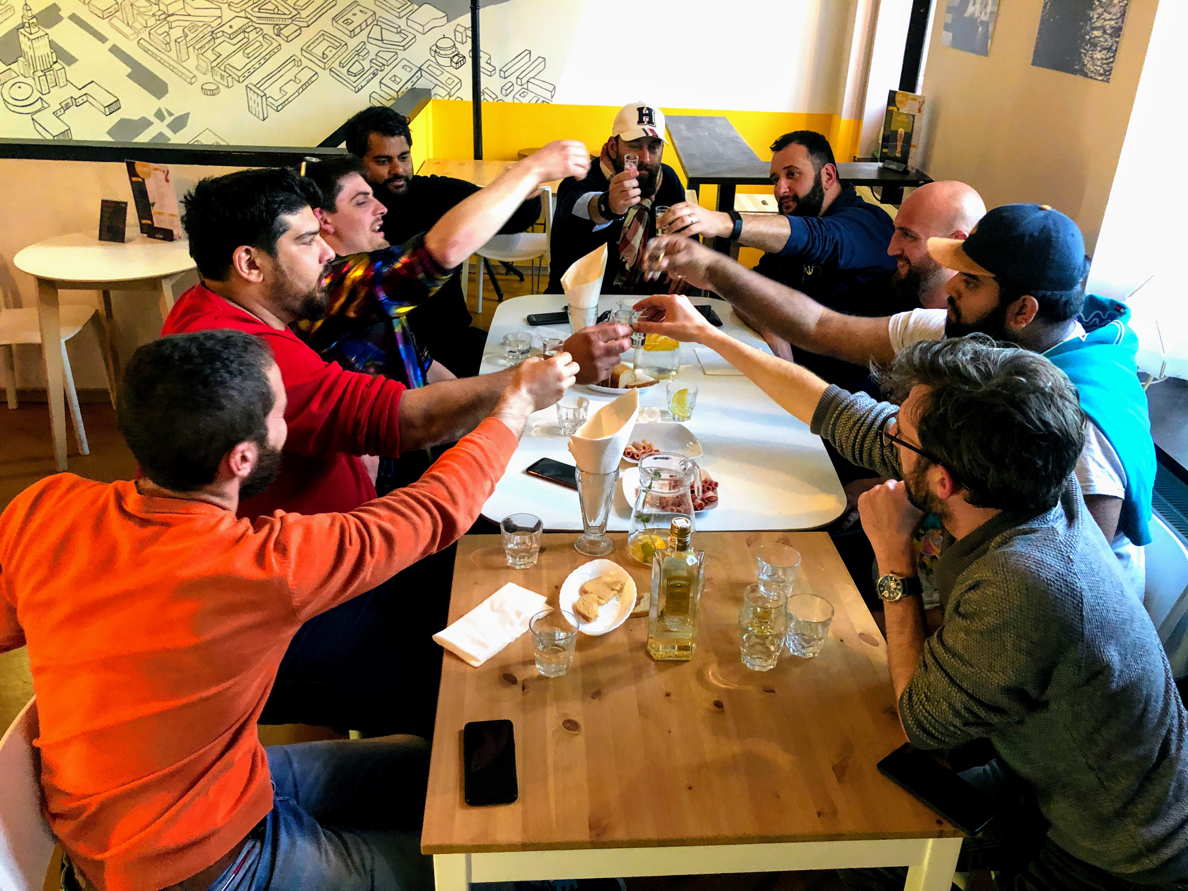 Guests enjoying Polish vodka, local stories and food pairings together